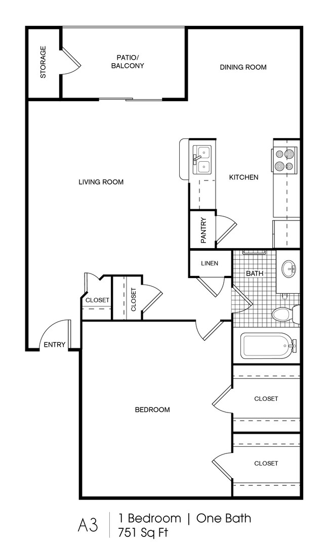 Den, 1 Bathroom 149 floor plan